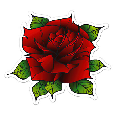 #ad Red Rose Vinyl Decal Sticker Indoor Outdoor 3 Sizes #9185 $23.95