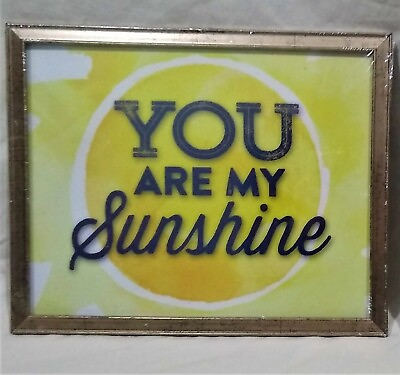 #ad quot;You Are My Sunshinequot; Framed Wall Hanging Picture Sign Plaque Art 11quot; x 9quot; $9.04