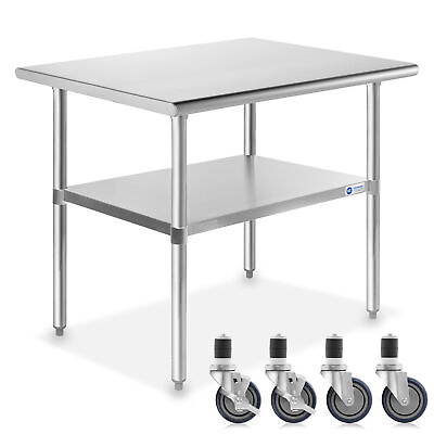 #ad Stainless Steel 24quot; x 36quot; NSF Commercial Kitchen Work Food Prep Table w Casters $171.99