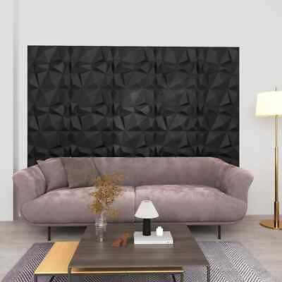 #ad 3D Wall Panels 24 pcs 50x50 cm Diamond Black 6 m² $133.29