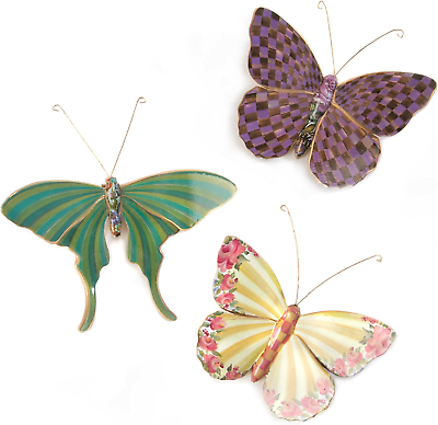 #ad Wall Butterfly Trio Featuring 3 of Beloved Signature Patterns with Gold Accents $95.20