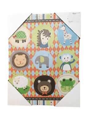 #ad Nursery Decor Canvas Wall Decor Baby Children KidsAnimals Zoo Jungle 11x14 $11.76
