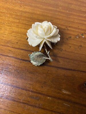 #ad Vintage Flower Rose Brooch Pin $10.00