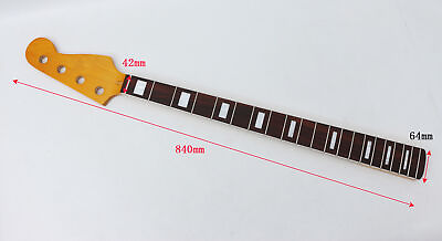 #ad Bass guitar neck DIY for 20 fret 34 inch Rosewood Fretboard 42mm nut 64mm heel $75.00