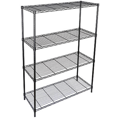 4 Tier Wire Shelving Rack Shelf Household Kitchen Storage Metal Shelf Organizer $53.58