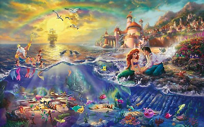 #ad Disney The Little Mermaid Painting Large Wall Art Framed Canvas Picture 20x30quot; GBP 20.00