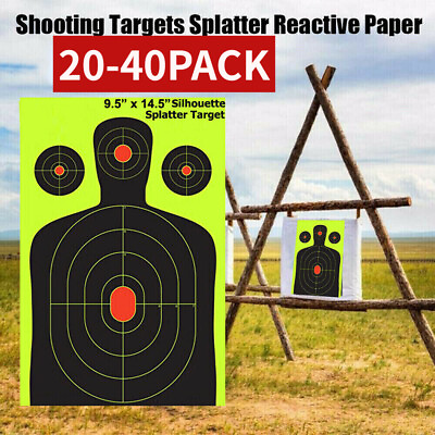 #ad Shooting Targets Reactive Splatter Range Paper Target Gun Shoot Rifle 2 40Packs $13.99