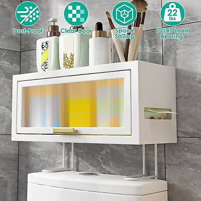 #ad Over The Toilet Wall Cabinet Bathroom Space Saving Storage Cabinet Magnetic Door $38.30