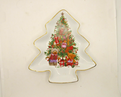 #ad 18Kt Gold trim Christmas Candy Dish. Westwood International Giordano Art LTD $8.99