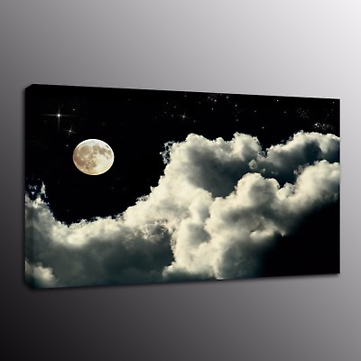 #ad Wall Art Canvas Prints Cloud moon Home Decor Painting Picture for Living Room $78.80