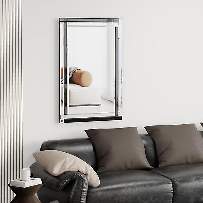 #ad Large Silver Wall Mounted Decorative Mirror for Home Living Room Bedroom $167.85