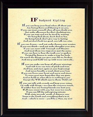 #ad Rudyard Kipling If You Can Print Picture or Framed Wall Art $19.81