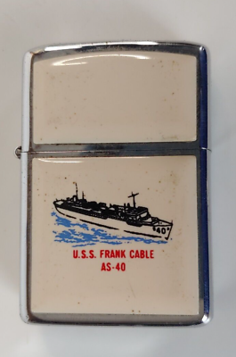 #ad U.S.S. Frank Cable AS 40 Zippo Lighter Submarine Tender Enamel Over Metal $229.95