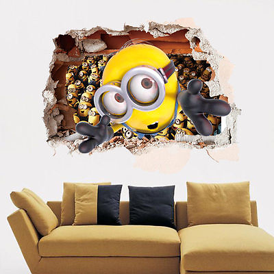 #ad Minions face NON LICENSED Removable Wall Sticker Art Decal Kids Room Decor USA $14.99