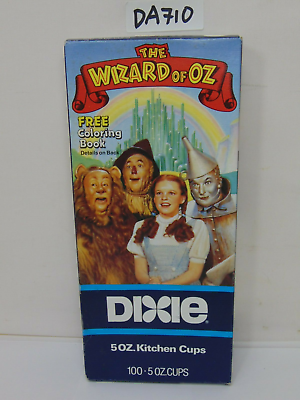 #ad VINTAGE 1989 DIXIE WIZARD OF OZ 5OZ WAX KITCHEN CUPS 100 COUNT BOX NEW NOS $29.99