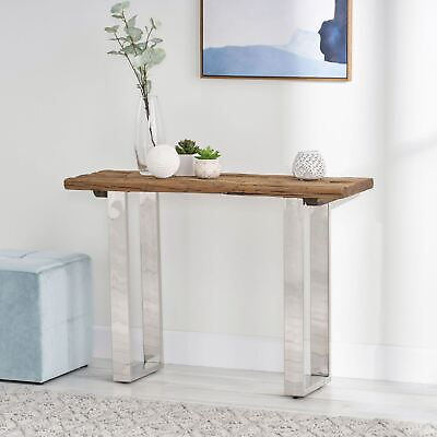 #ad Breklyn Rustic Glam Console Table with Raw Wood Tabletop $319.97