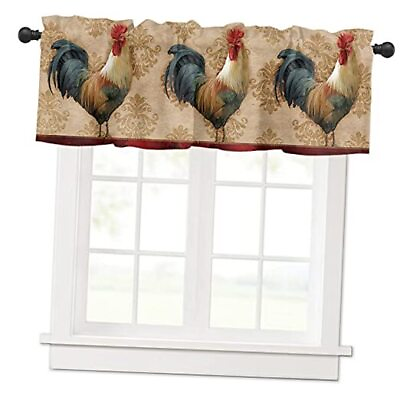 #ad Valance Curtains for Kitchen Windows Cock Rooster Farm 42quot;W x 12quot;L Cockme84869 $26.41