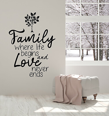#ad Vinyl Wall Decal Family Love Inspiring Quote Tree Home Decor Stickers g2536 $20.99