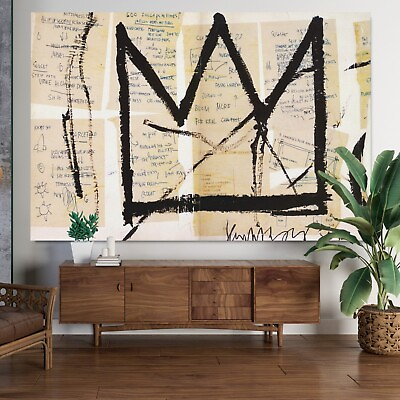 #ad Jean Michel Basquiat Crown Wall Art Basquiat Art Canvas And Poster Art $38.50