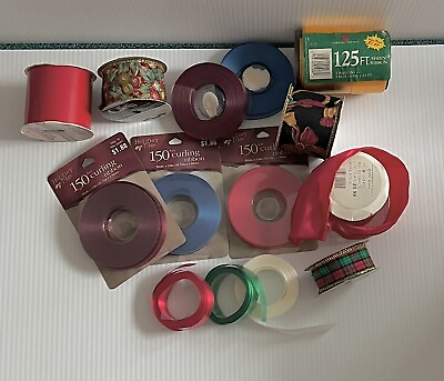 #ad Vintage Decorators Ribbon Christmas Decor Display Crafters Curling • Many New $15.95