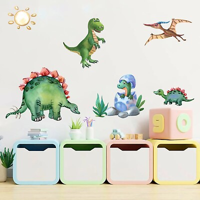 #ad Cartoon Dinosaur Family Wall Stickers Children#x27;s Room Kindergarten Wall $6.83