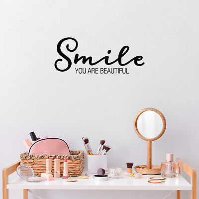 #ad Vinyl Wall Art Decal Smile You are Beautiful 8quot; x 20quot; Self Love Quote $12.99