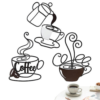 #ad #ad Coffee Cup Metal Wall Art Decor Coffee Wall Art Decor for Kitchen 3Pcs good $21.69