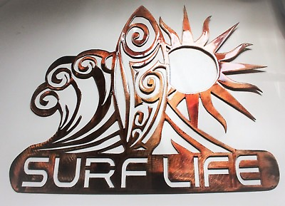 #ad Surf Life Metal Wall Art Decor Sun Waves and Surf 15 1 2quot; x 18quot; wide $52.98