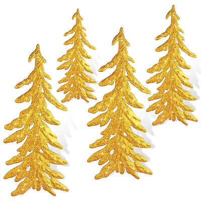 #ad 4 PCS Gold Metal Pine Metal Pine Tree Decor Metal Pine Tree Wall art Metal Pi... $24.04