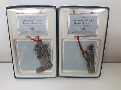 #ad Christmas Classics Pewter Ornament Golf Bag Clubs Fort Hanging USA $19.90