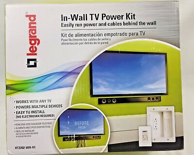 #ad Legrand HT2202 WH V1 In Wall Flat Screen TV Power amp; Cable Concealment Kit White $22.90