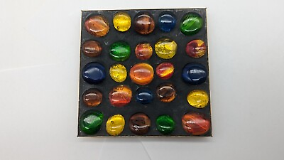 #ad Inset Glass Jewel Dish Tray MCM Mid Century 5quot; Colorful $39.99