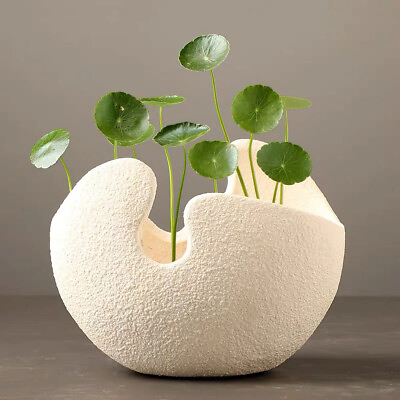 #ad Sculpture Vase Eggshell Vase Ceramic Ornament Home Decoration Living Room Flower $98.19