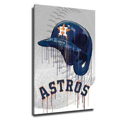 #ad Houston City Baseball Poster Print Canvas Wall Art Decor for Living Room Larg... $15.79
