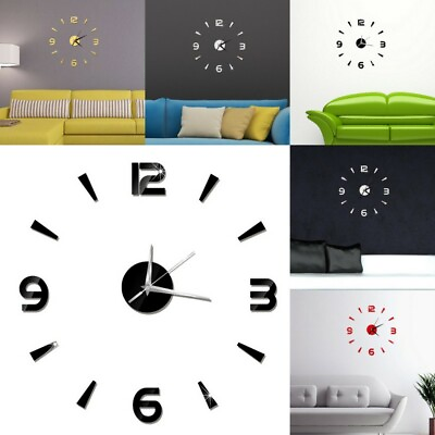 #ad #ad Large Wall Clock Big Watch Decal 3D Stickers Roman Numerals DIY Wall Home $8.06