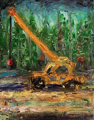 #ad Modernist ABSTRACT CANVAS PAINTING Expressionist MODERN ART IC 200 Crane FOLTZ $48.00