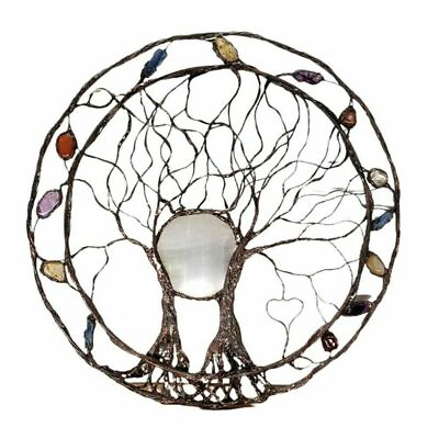 #ad Metal Wall Art Round Hanging Plaque Sculpture Tree Of Life 10quot; Home Garden Decor $22.68