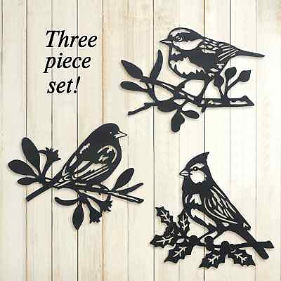 #ad 3pcs Wall Hanging Animal Wall Decoration Metal Statue Pendant Silhouette $24.96