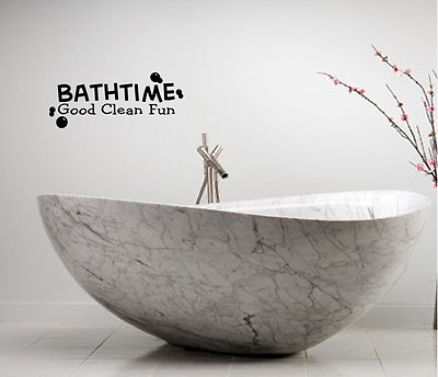 #ad #ad BATH TIME GOOD CLEAN FUN BUBBLES BATHROOM VINYL WALL ART WORDS LETTERING $12.74