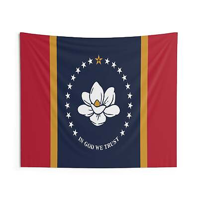 #ad Mississippi New State Flag Magnolia Wall Hanging Tapestry $69.99