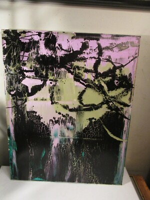 #ad musk yai 16x20 wall art canvas abstract acrylic pour painting One of a Kind $277.40