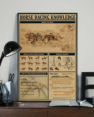 #ad Horse Racing Knowledge Home Decor Wall Art Poster $22.95