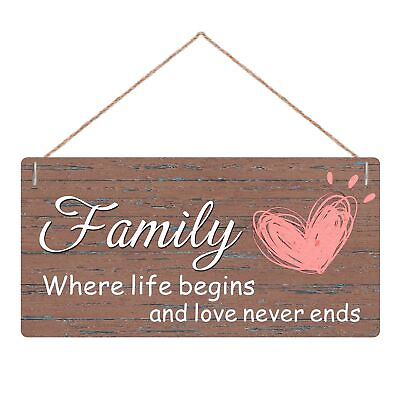 #ad Home Wall Decor Signs Family Rustic Wooden Wall Art with Quotes for Living Ro... $19.02