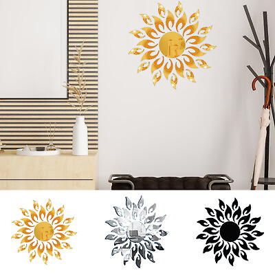 #ad Sun Mirror Wall Decor Anti Scratch Acrylic Sun Mirrors Creative Wall Decal Decor $11.40