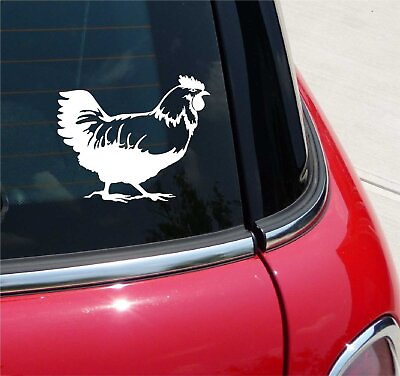#ad CHICKEN ROOSTER HEN EGGS FARM CHICKENS GRAPHIC DECAL STICKER ART CAR WALL DECOR $2.99
