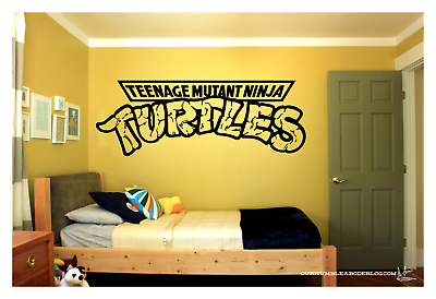 #ad Teenage Mutant Ninja Turtles LOGO WALL VINYL ART DECAL 36X13quot; BEDROOM HOME DECOR $25.91