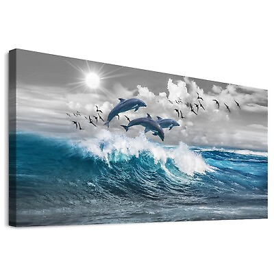 #ad Wall Decorations For Living Room Large Size Canvas Wall Art For Bedroom Blue ... $236.88