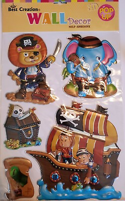 #ad #ad 3D Popout Kids Wall Decor Stickers Pirate Pirate Ship Removeable $12.99
