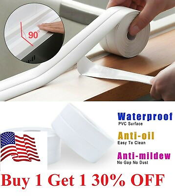 10.5ft Self Adhesive Waterproof PVC Tape Sealing Mold Proof Kitchen Wall Caulk $7.99