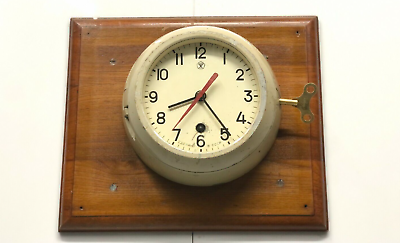 #ad #ad Original Vintage Old CCCP Ship Salvaged Russian Key Winding Submarine Wall Clock $358.00